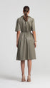Short Sleeve Vegan Leather Dress